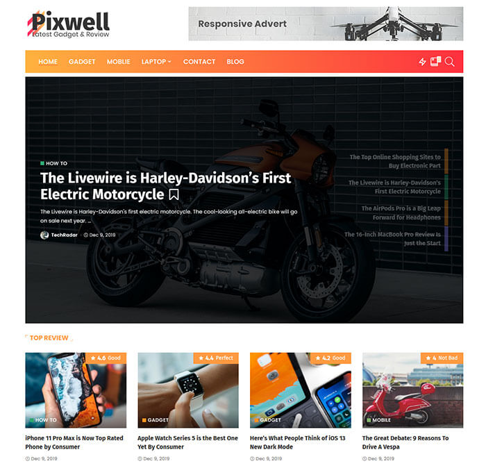 theme Pixwell phù hợp làm site review sản phẩm