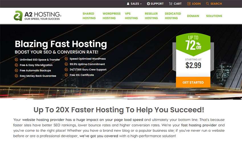 A2 hosting là dịch vụ lưu trữ có chất lượng tốt và có nhiều người sử dụng.