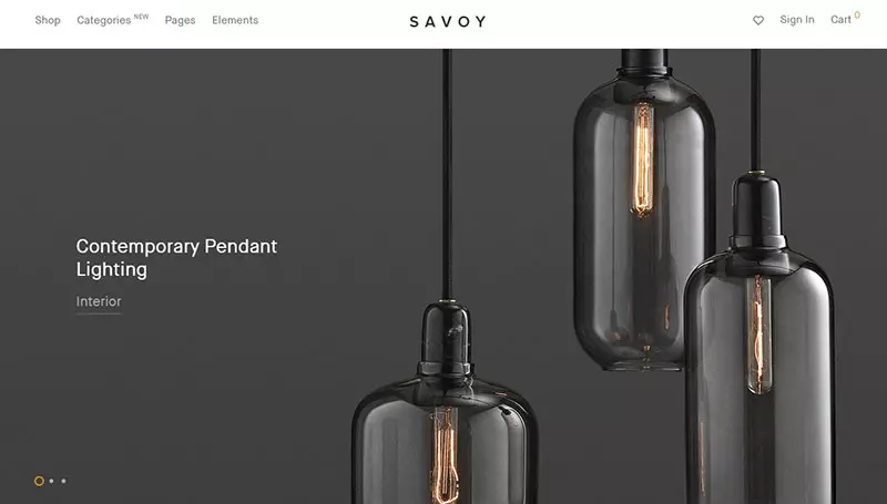 Savoy là mẫu website bán hàng đơn giản