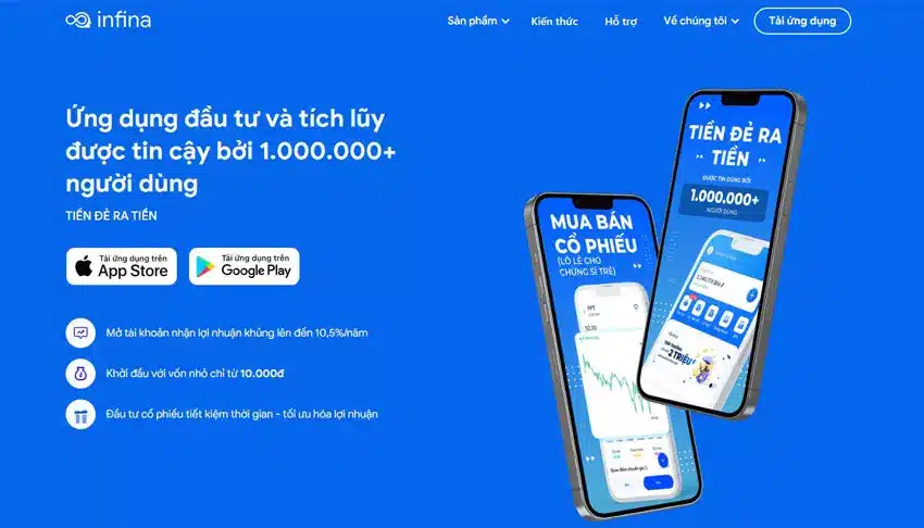 2. Infina - App đầu tư tiền trực tuyến